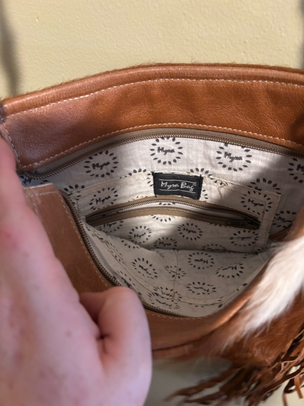 Myra Bag Flouncy Leather Fringe Crossbody Purse - Picture 6 of 6